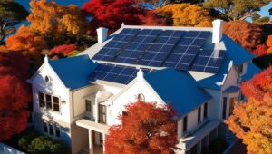 electrical maintenance tips - home with photovoltaic panels on the roof