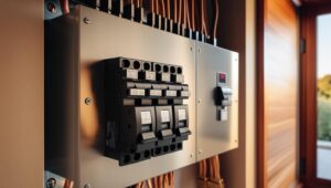 electrical maintenance tips - electrical distribution board with labeled circuit breakers