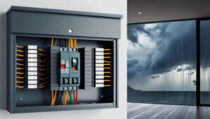 electrical safety tips from cape town electrician -modern electrical distribution board with a stormy window