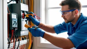 How to Prepare Your Home’s Electrical System for Autumn Storms in Cape Town electrician inspecting a home’s electrical systems