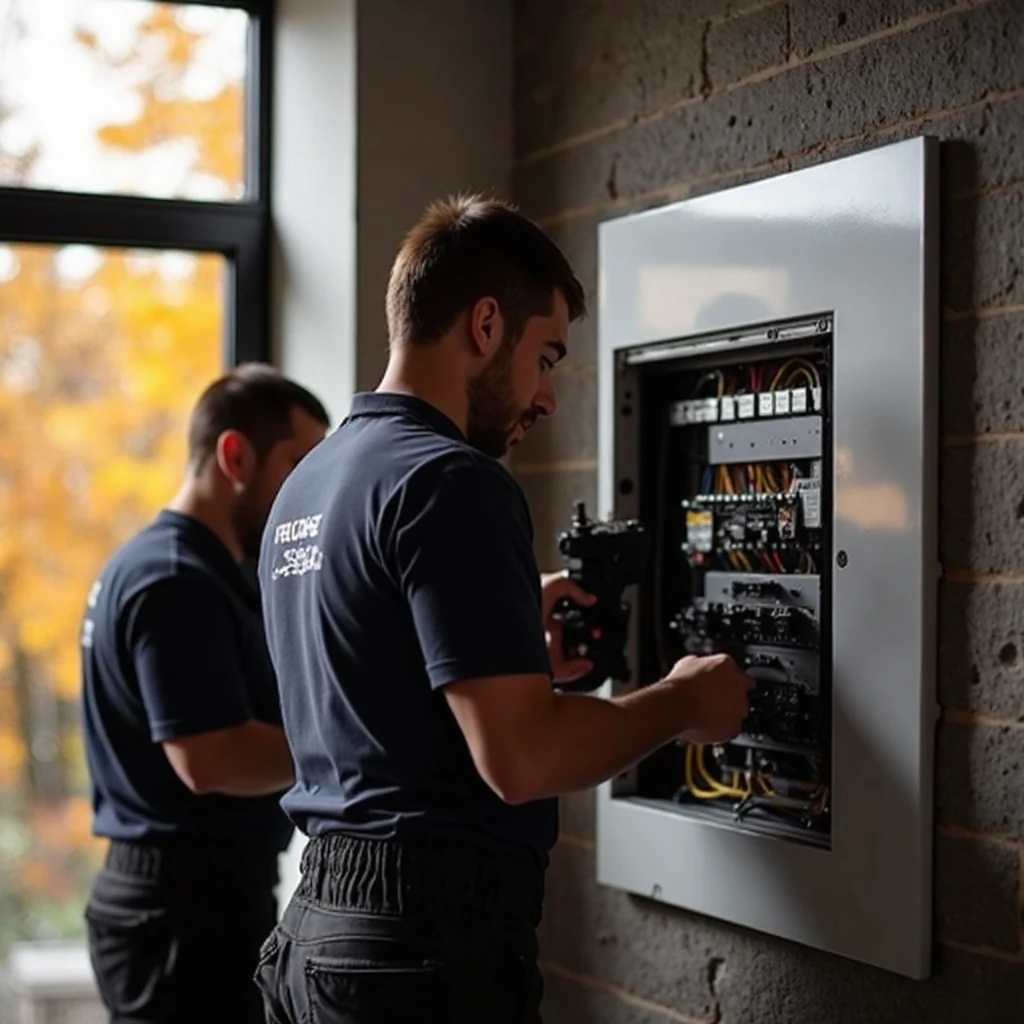 Save Your Wallet This Autumn: Avoiding Costly Electrical Mistakes in Your Home electrical mistakes - electricians working on a distribution board