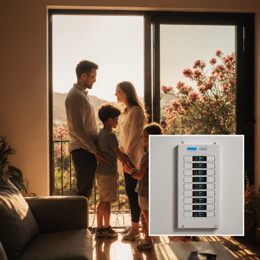 fault finding - cosy family home with an inset of a pristine electrical distribution board