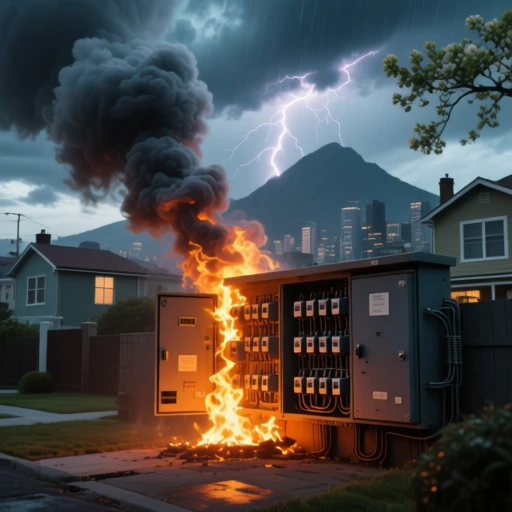electrical distribution board overheating in an urban area