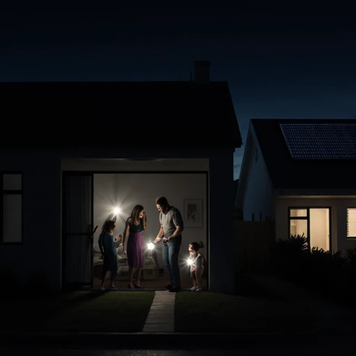 Why Mid-Spring Is the Best Time to Install a Solar PV System to Combat High Bills solar pv system - dark home during loadshedding next to a home with solar panel