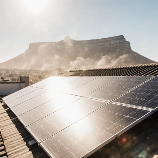 solar panel installation - Rooftop solar panels in Cape Town covered in light dust layer