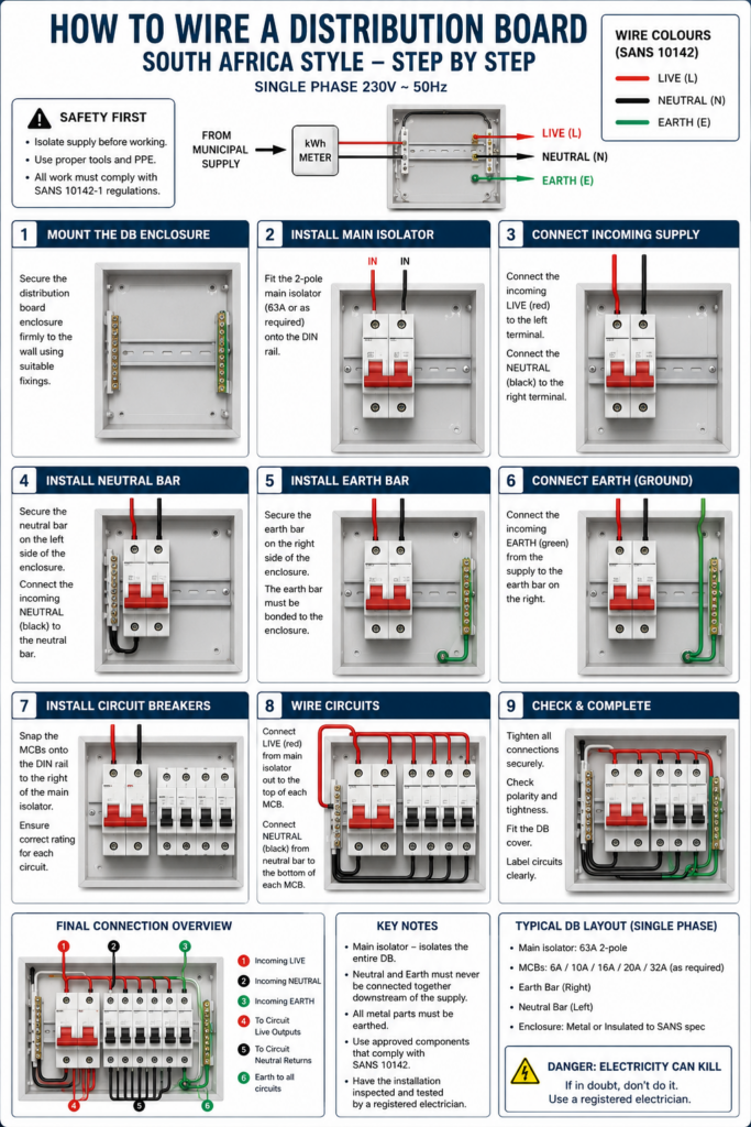 how to wire an electrical distribution board